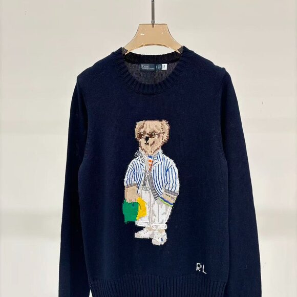 Brand new with tags, POLO Ralph Lauren blue wool tweed coat, Polo Bear sweater - Picture 1 of 6
